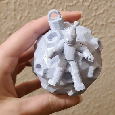 Low Poly Astronaut on the Moon Christmas Ornamen