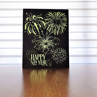 New Year Fireworks Silhouette Art