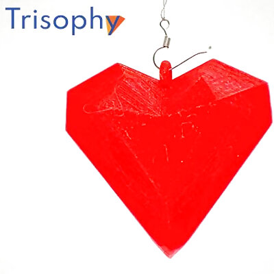 Heart low poly ornament