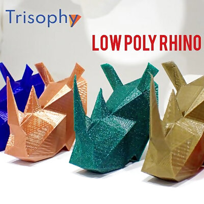 Low poly rhino ornament