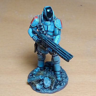 Cyberpunk Heavy Soldier On Guard presupported