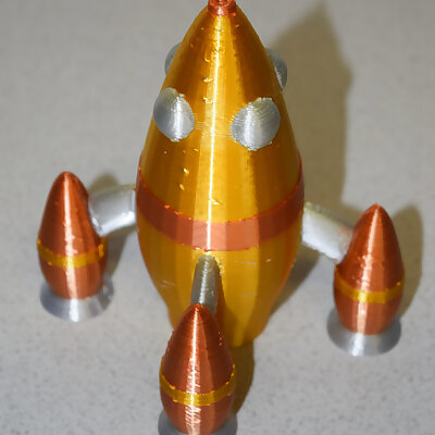 Retro Rocketship  MultiMaterial