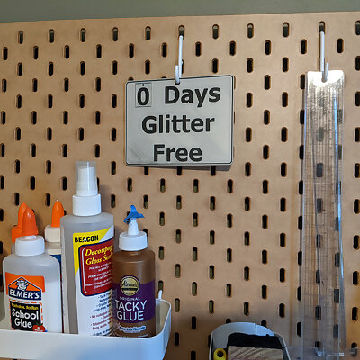 Zero Days Glitter Free Sign