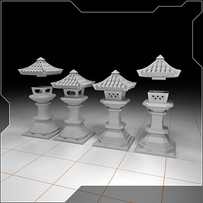 Japanese style lamps for Tabletop  Bord Games or decoration with cutouts for LEDs