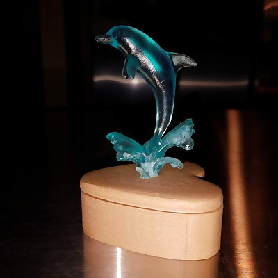 Dolphin split from heart with lid