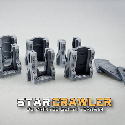 STAR CRAWLER TERRAIN SCIFI DOORS ZOMBICIDE INVADER NEMESIS SPACE HULK  WITH EZ PRINT SUPPORTS