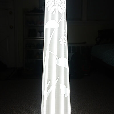 Tall Floor Lamp with Floral Pattern and Interchangeable Shades