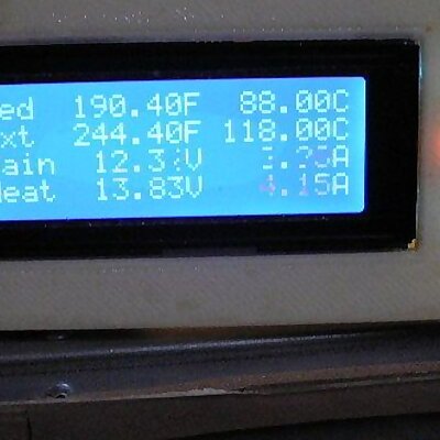 3D Printer Monitor Volts Temperatures Amperes 2 of each with Arduino code