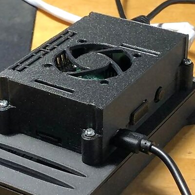 Raspbbery Pi 3  Enclosure remix with top mount for fan