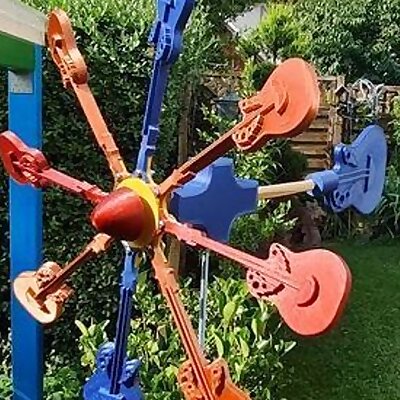 Wind chime guitar style rotatable