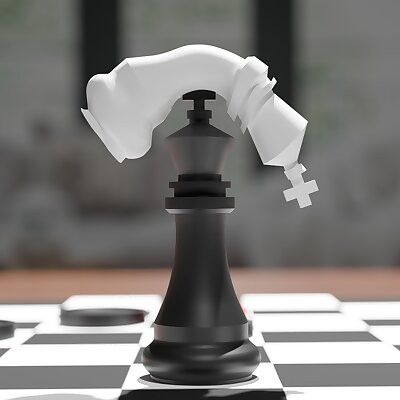 King Me!  ChessCheckers Mashup Piece