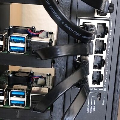 Raspberry Pi vertical rack with router