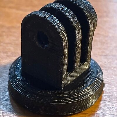 GoPro tripod mount with 7mm hole for threaded insert