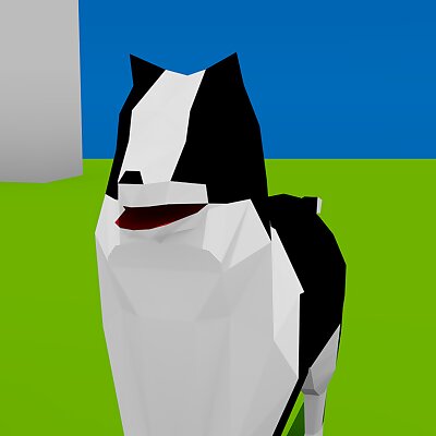 Low poly border collie