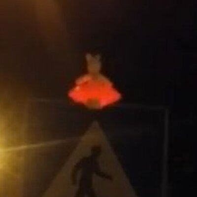 Flying sauser crossing sign abduction