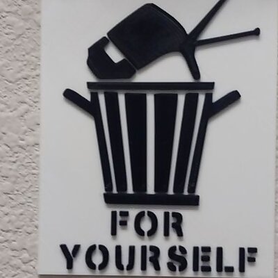 Think for Yourself  Throw Out Your TV  twocolor sign