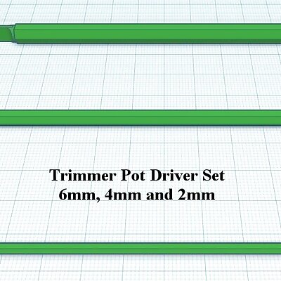 Trimmer Pot Driver Set 6mm 4mm and 2mm
