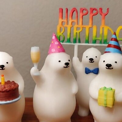 KUMATY  Polar Bear Happy Birthday Pack