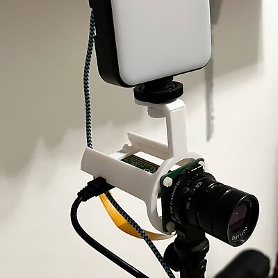 Raspberry ZeroW HQ Cam Webcam Mount with Light Adapter