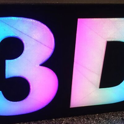 3D LED text  dual extrude test