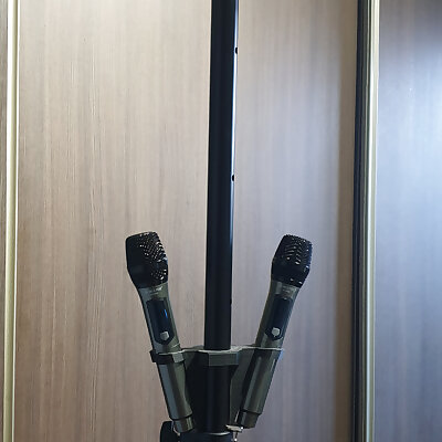 holder for two microphones for a column stand