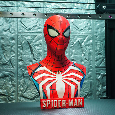 Multicolour SpiderMan PS4 Bust  Advanced Suit MMU