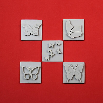 BUTTERFLY EMBOSSERS POLYMER STAMPS FOR CLAY  HOBBIES