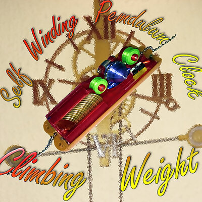 Self winding mechanism for pendulum clock  Climbing weight 3D printed