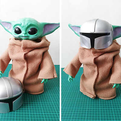 Madalorian helmet for baby Yoda