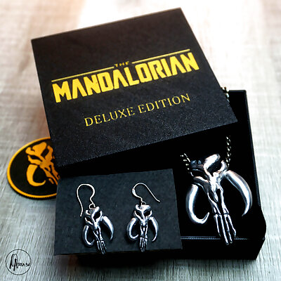 Mandalorian earrings and necklace