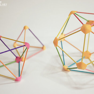 Platonic Solid Toys Polyhedron Connecter with wooden bars
