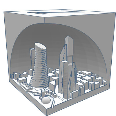 a normal XYZ 20mm calibration cube but with a city on the inside