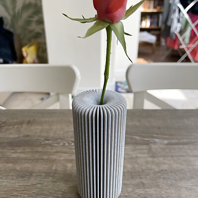 Single Flower Vase Minimal Finned design