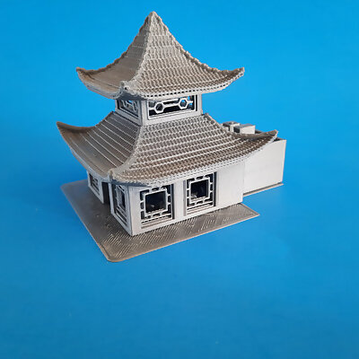 N Scale Chinese Restaurant w sign and interior