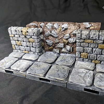 Dungeon Stone Ruined  Thick Wall Sets