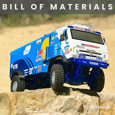RC truck KamAZ MK2 4x4 Bill of materials