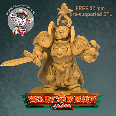 THE EMPEROR  32 MM MINIATURE FROM WARCARROT 40000 Free 3D print model