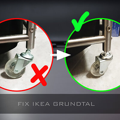 Wheel support for IKEA GRUNDTAL