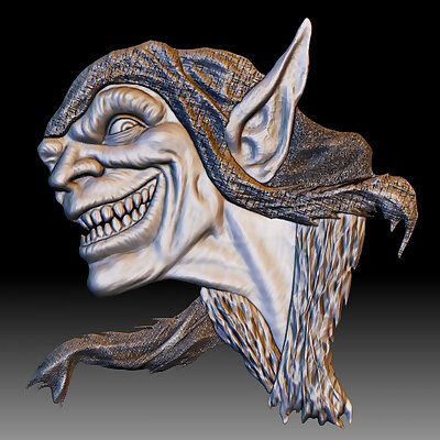 Goblin low relief for CNC router or 3D printer