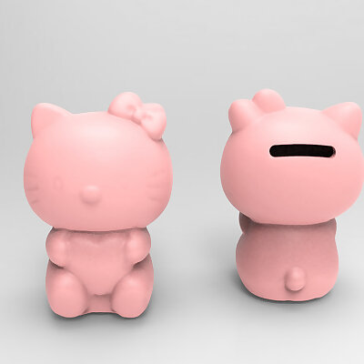 Pink kitty saving pot（generated by revopoint pop）