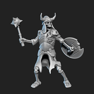 Skeleton warrior with mace presupported