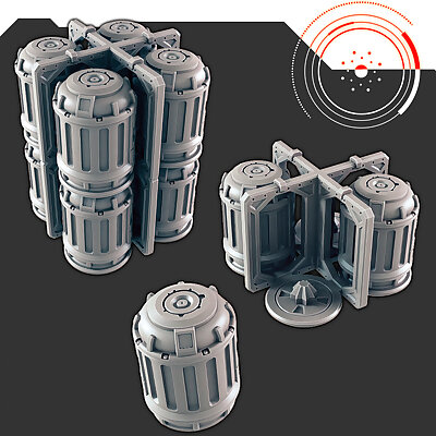 Scifi Shipping Cannister and Rack SupportFree