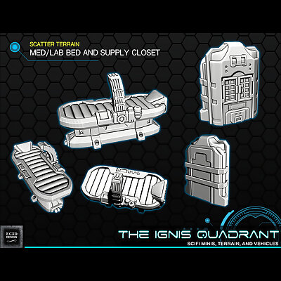 Scifi MedLab Bed and Supply Closet Supportfree