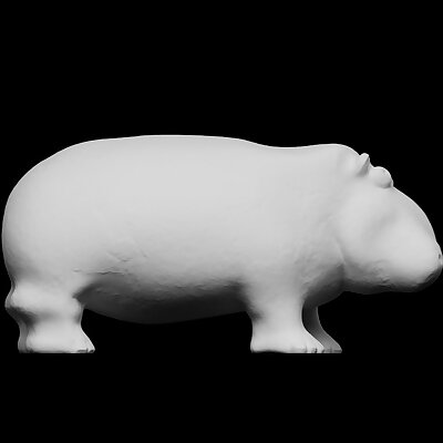 Glazed composition hippopotamus