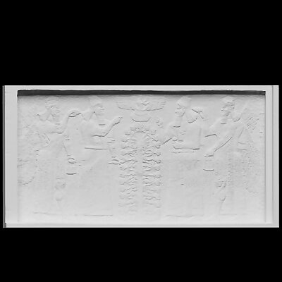 Symbolic scene Assyrian relief