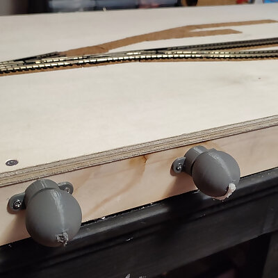 Pushpull knob system for model railway pointsswitchsturnouts