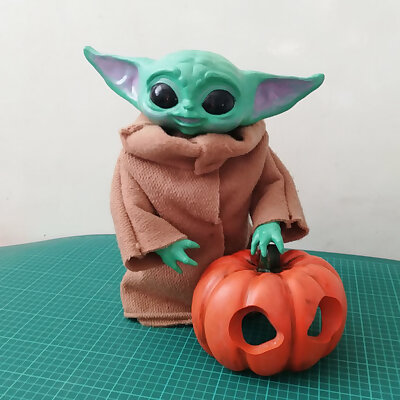 Pumpkin mask for baby Yoda