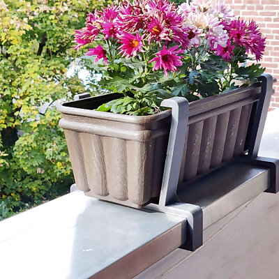 Stormproven flowerbox holder for thickwalled balcony