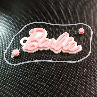 Keychain with Barbie logo