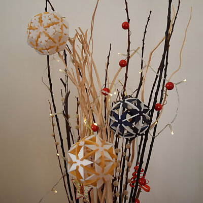 Festive Harmony Polyhedral Christmas Ornaments